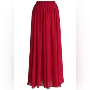 Chicwish red pleated maxi skirt NWT - new with tags - small - S/M